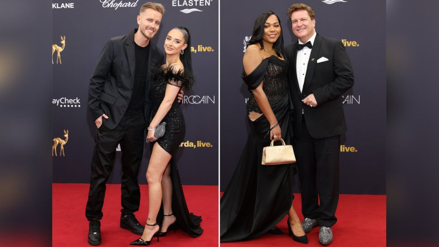 Julian Claßen (li.) und seine Palina sowie Francis Fulton-Smith und seine Salomea beim Bambi 2024.