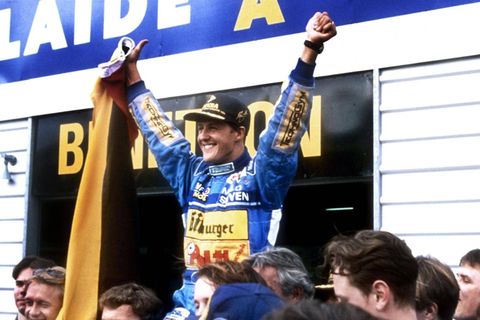 Michael Schumacher feiert seinen ersten WM-Titel