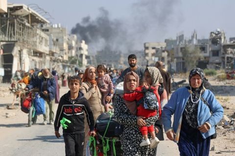Vertriebene Palästinenser im Gazastreifen