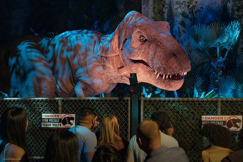 Szene der Dinosaurier-Ausstellung "Jurassic World: The Exhibition" in Mexiko-Stadt