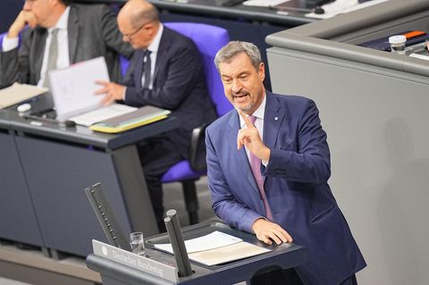 Bayerns Ministerpräsident Markus Söder spricht zum ersten Mal im Bundestag