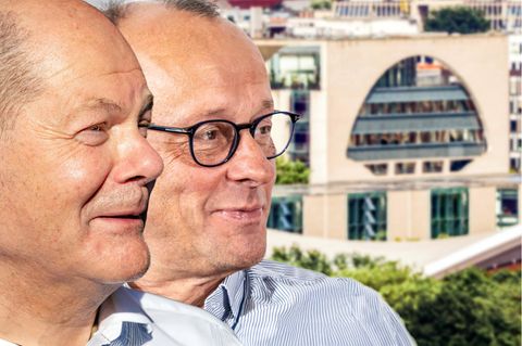 Umfragen Olaf Scholz und Friedrich Merz