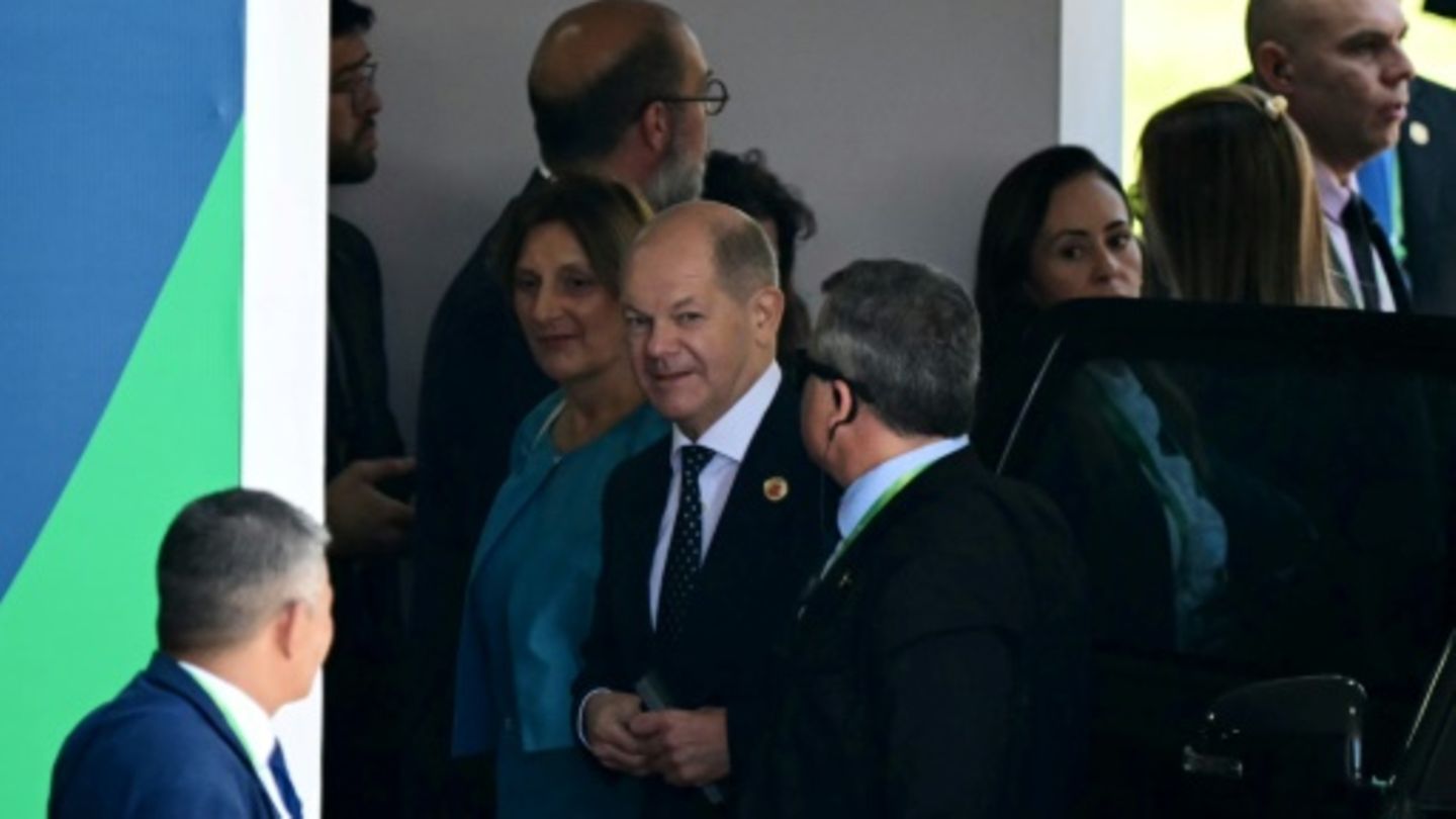 Olaf Scholz bei seiner Ankunft am Tagungsort in Rio