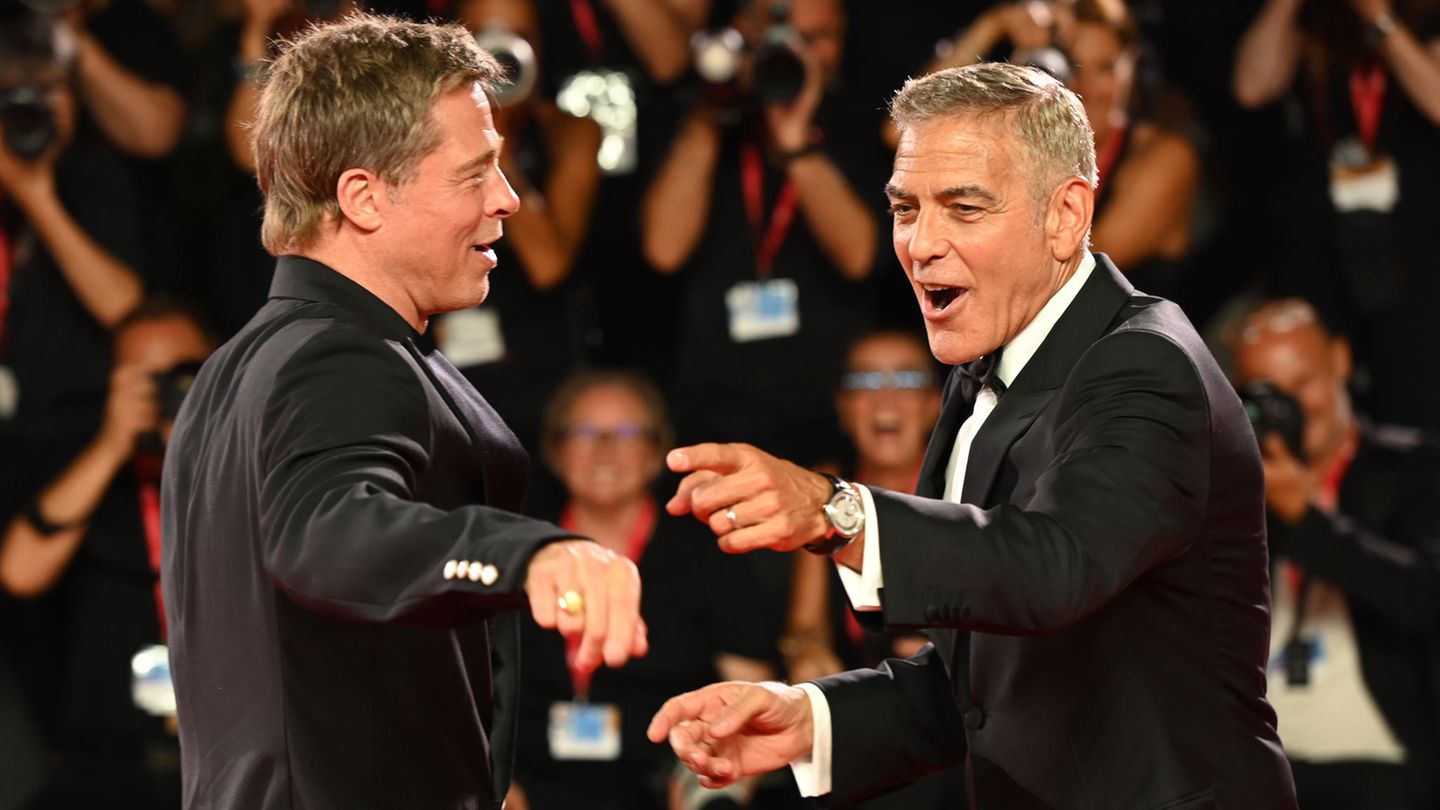 George Clooney und Brad Pitt in Venedig George Clooney und Brad Pitt in Venedig