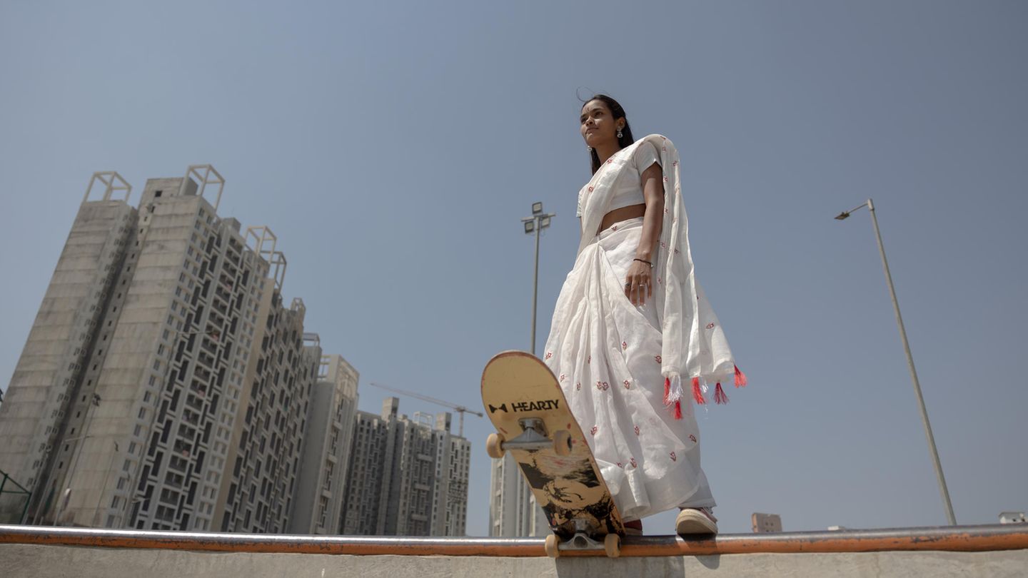 Shradda Gaikwad im Skatepark in Pune