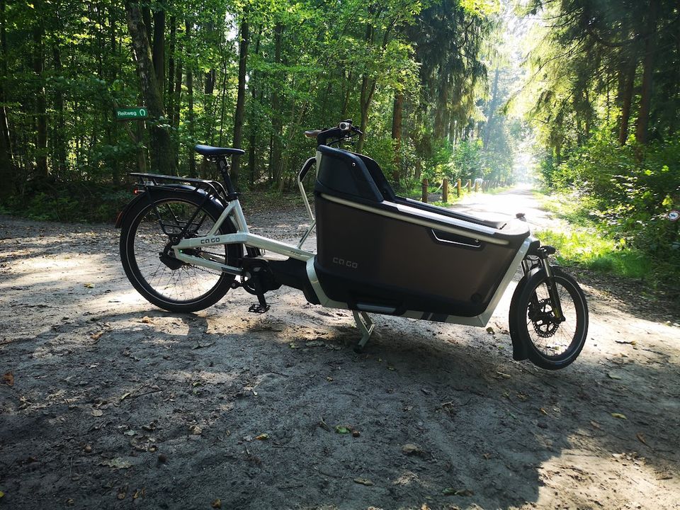Unpaved dirt roads are no obstacle for the FS Life 200 Family Plus cargo bike. 