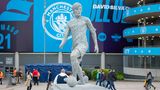 Statue von David Silva vor dem Etihad Stadium in Manchester