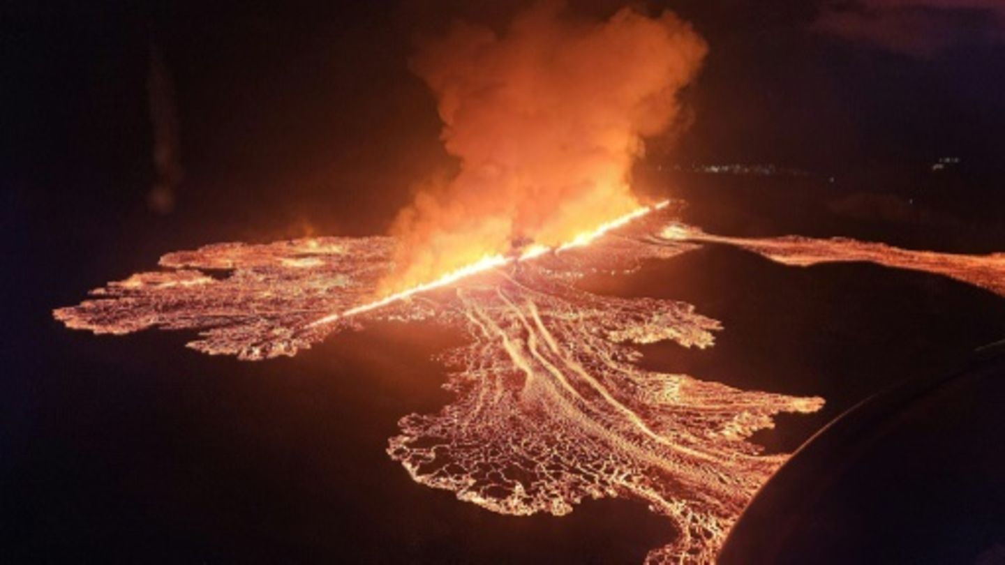 Bilder des Vulkanausbruchs bei Grindavik