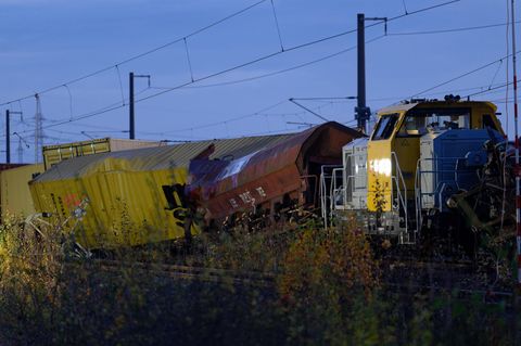 Ein in Kerpen (NRW) entgleister Güterzug