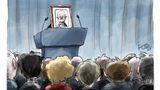 Diese Zeichnung stellt die (Nicht-)Kommunikation von Bundeskanzler Olaf Scholz recht treffend dar