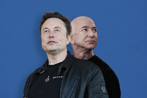 Elon Musk und Jeff Bezos in einer Montage