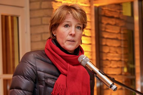 Christina Block hält wenige Tage nach der Entführung der Kinder eine Rede beim Neujahrsempfang