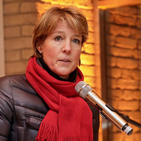 Christina Block hält wenige Tage nach der Entführung der Kinder eine Rede beim Neujahrsempfang