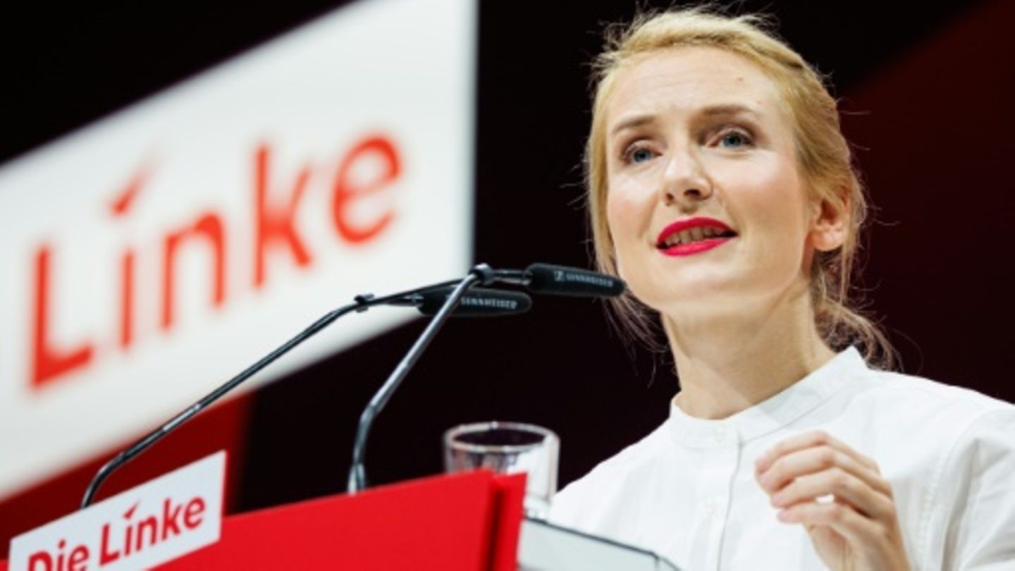 Ines Schwerdtner auf dem Linke-Parteitag im Oktober