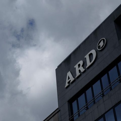 ARD logo Brussels with cloudy, dark sky