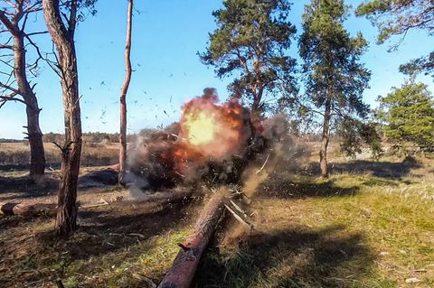 Ein Raketenangriff in der Ukraine