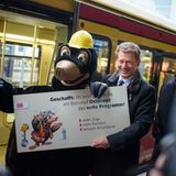 Max-Maulwurf-Baustellenmaskottchen der Deutschen Bahn