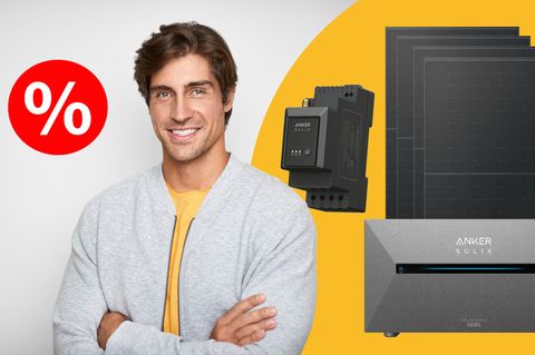 Balkonkraftwerk: Vier Solarmodule plus Speicher