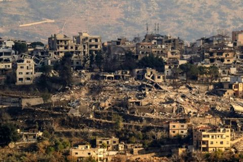 Zerstörte Ortschaft im Süden des Libanon
