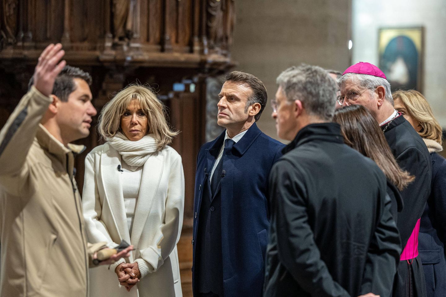 Präsident Emmanuel Macron mit Ehefrau Brigitte in Notre-Dame