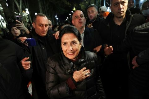 Surabischwili am Donnerstag bei Demonstration in Tiflis