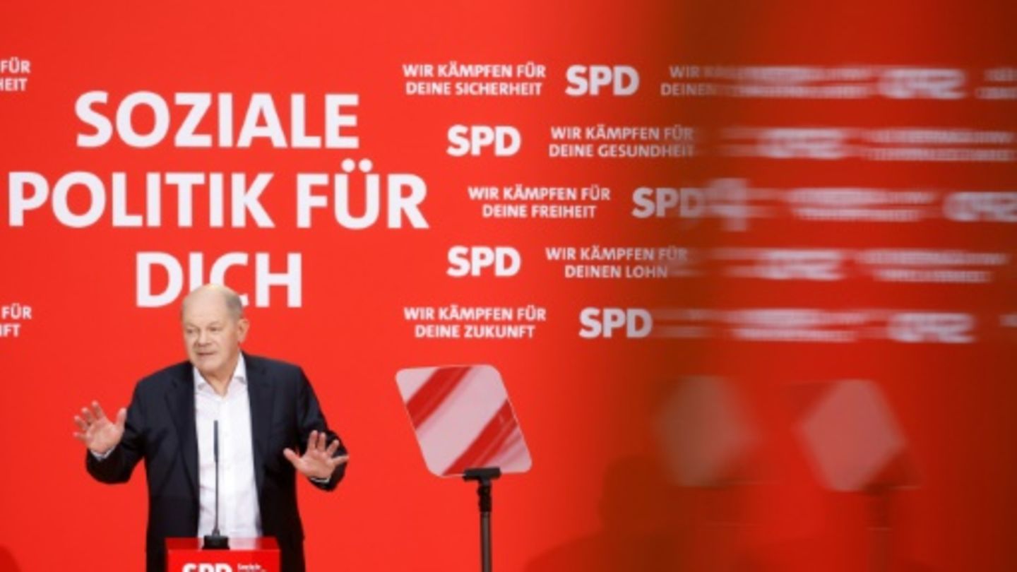 Olaf Scholz am Samstag bei seinem Wahlkampfauftakt