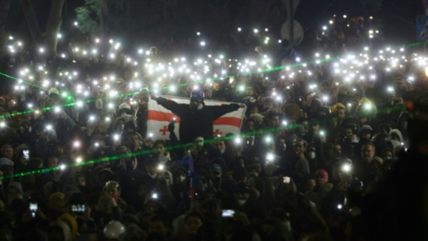 Pro-europäische Demonstranten in Tiflis