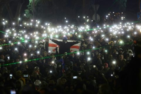 Pro-europäische Demonstranten in Tiflis