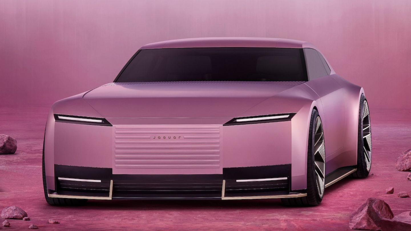Jaguar presents a kind of pink Cybertruck with the Type 00