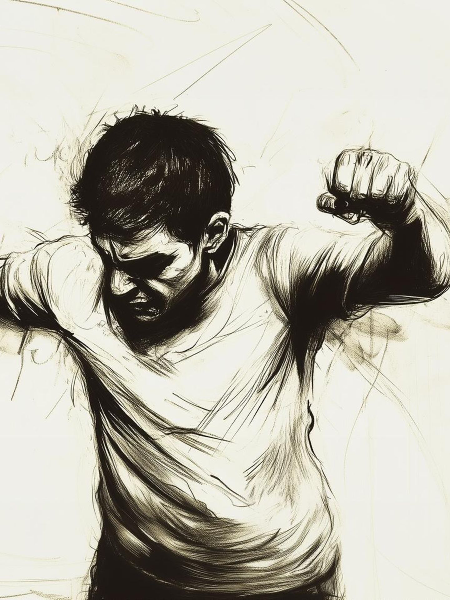 Borderline: Symbolfoto eines um sich schlagenden Mannes