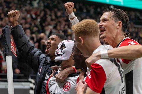 Spieler von Eintracht Frankfurt beim letzten DFB-Pokal-Spiel