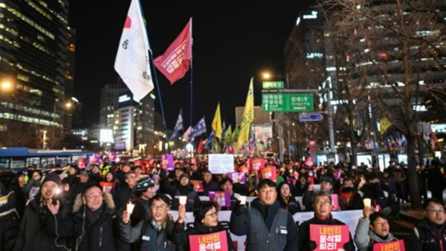 Protestierende in Seoul