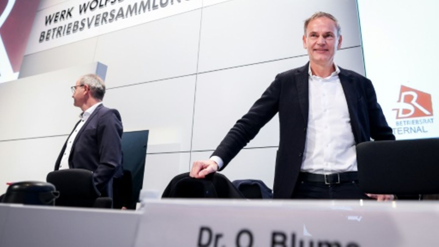 Oliver Blume bei der Betriebsversammlung