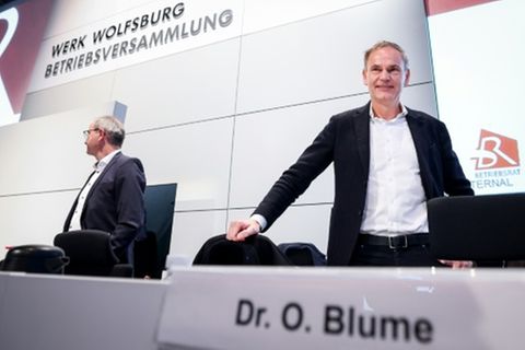 Oliver Blume bei der Betriebsversammlung