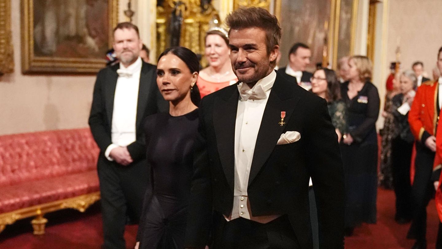 Leute von heute: Die Beckhams ganz posh: Victoria und David beim royalen Staatsbankett