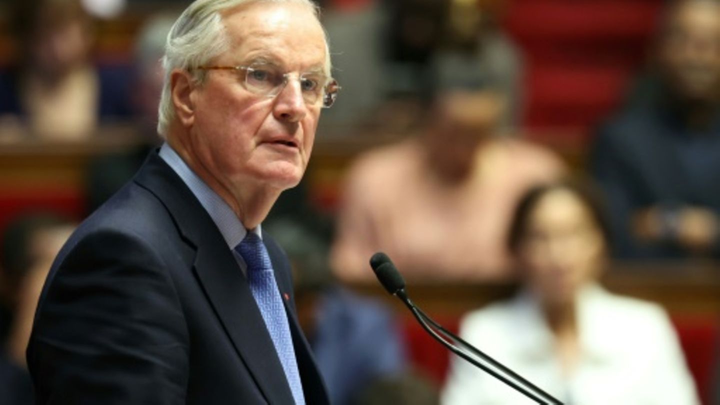 Barnier bei einer Rede in der Nationalversammlung
