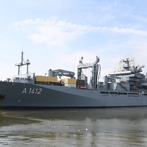 A frigate of the Bundemarine on the Baltic Sea
