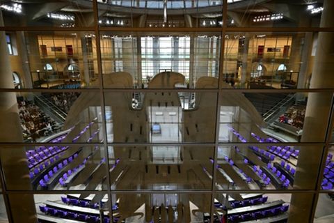 Blick in den Plenarsaal den Bundestags