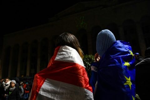 Regierungskritischer Protest in Tiflis