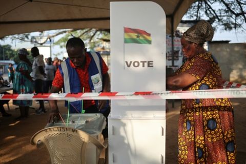 Wahllokal in Ghanas Hauptstadt Accra