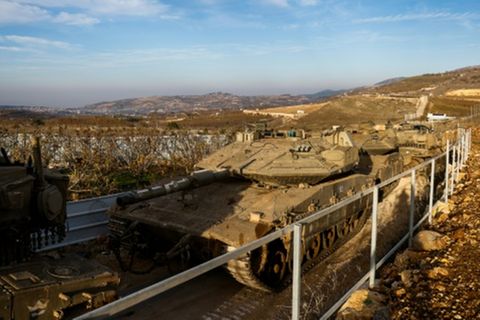 Israelische Panzer auf den Golanhöhen