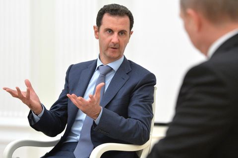 Syriens Machthaber Baschar al-Assad bei einem Treffen mit Wladimir Putin