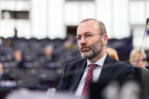 Manfred Weber, Fraktionsvorsitzender der EVP-Fraktion EVP, im Gebäude des Europäischen Parlamentes