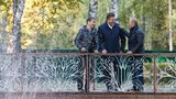 Dmitry Medvedev, Wiktor Janukowytsch und Wladimir Putin bei Gesprächen in Russlands Zavidovo Residenz 2011