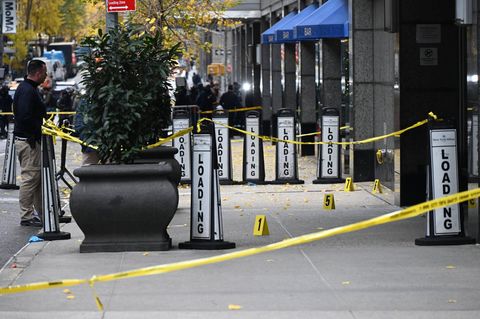 Der Tatort in Manhattan nach dem Mord an Brian Thompson