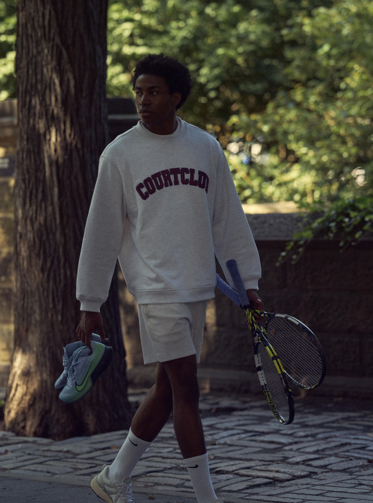 College Sweatshirt in Heather Grey with 3D embroidery