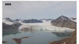 Blick auf den Gletscher Blomstranbreen auf dem norwegischen Archipel Spitzbergen