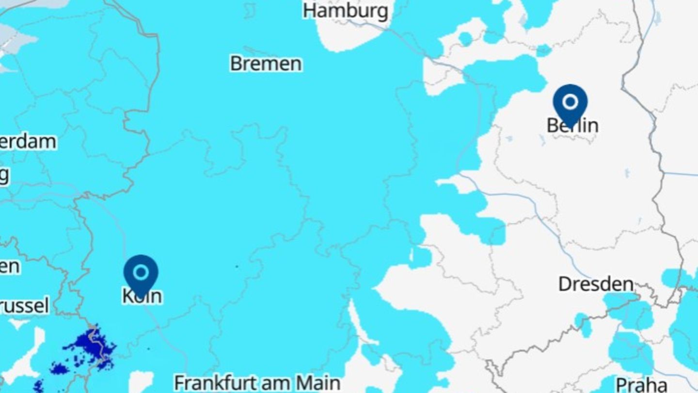 Keine Weiße Weihnachten: Eine Karte zeigt das Wetter
