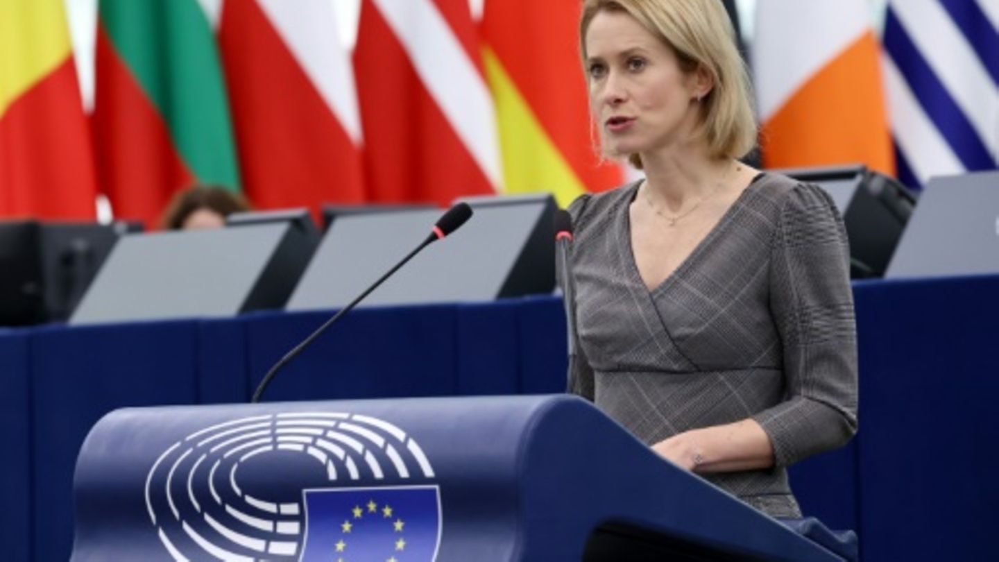 Kallas am Dienstag im EU-Parlament in Straßburg