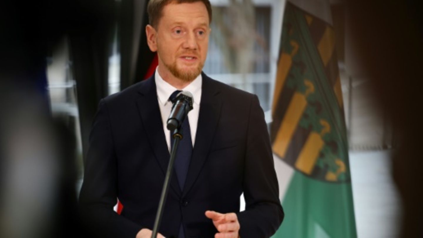 Michael Kretschmer (CDU) nach seiner Wahl im Landtag